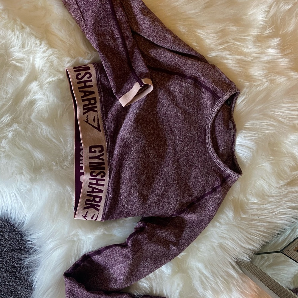 Purple Longsleeve Gymshark Crop Top